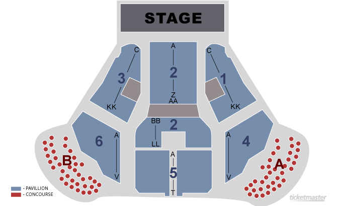Bank Of America Pavilion Seating Chart Detailed